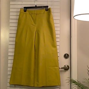 Loft Yellow Lime Wide Leg Riviera Cropped Pants